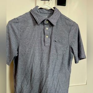 Boys Vinyard Vines Blue Stripped Edgartown Polo - L (16)